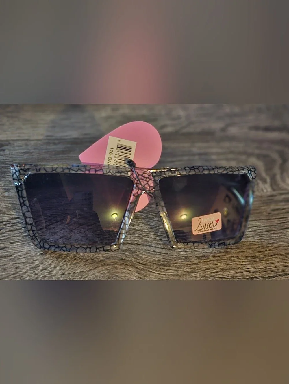 Snooki by Nicole Pollizzi Black Union Square Sunglasses